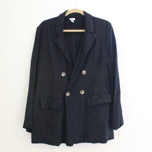 Oversized Black "Linen" Blazer